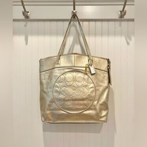Coach Metallic Laura Gold Leather Tote